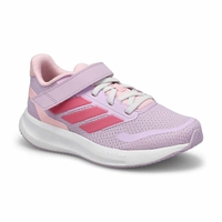 Girls'  Runfalcon 5 EL EL C Sneaker - Ice Lavender/White/Pink