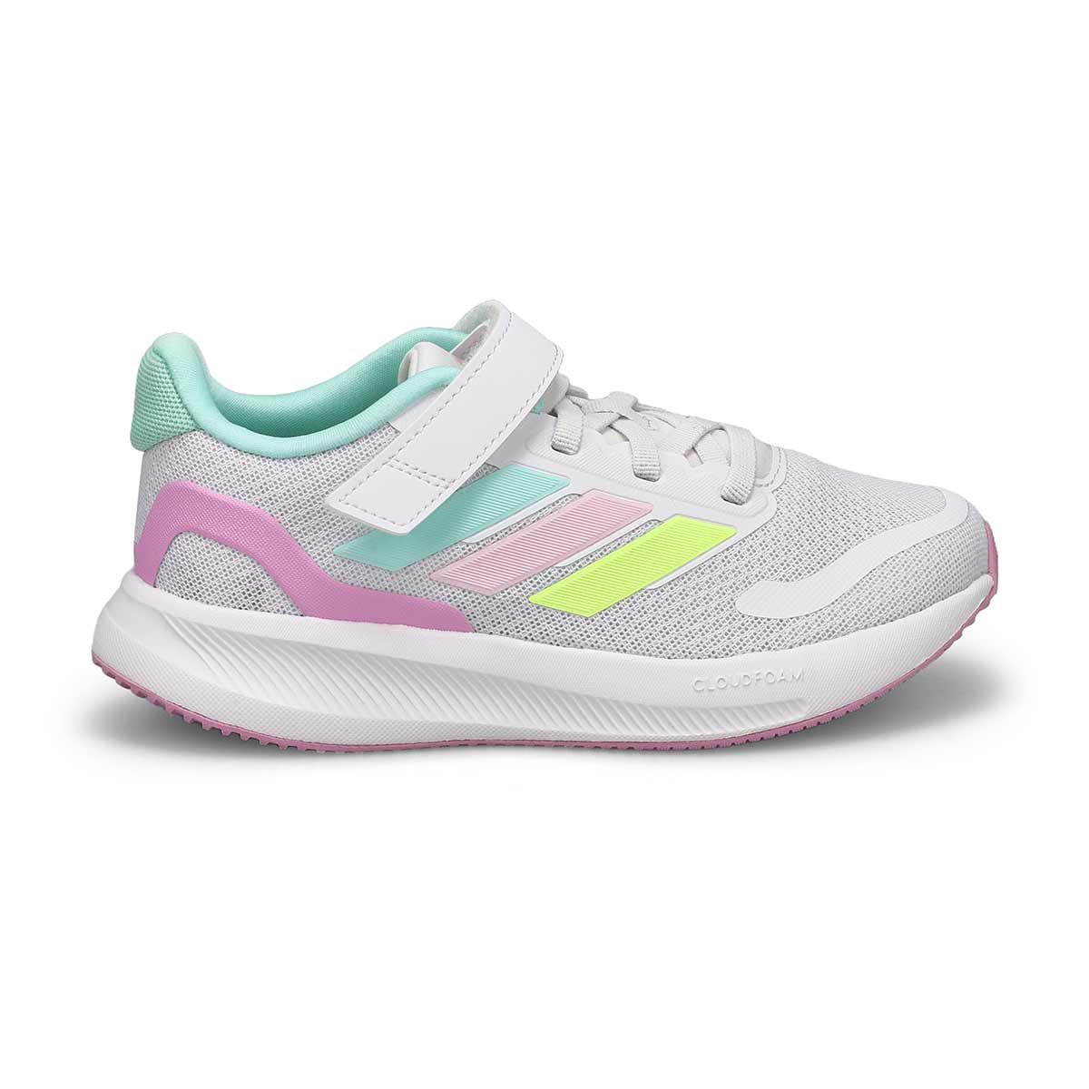 Girls'  Runfalcon 5 EL EL C Sneaker - Mint/White/Pink