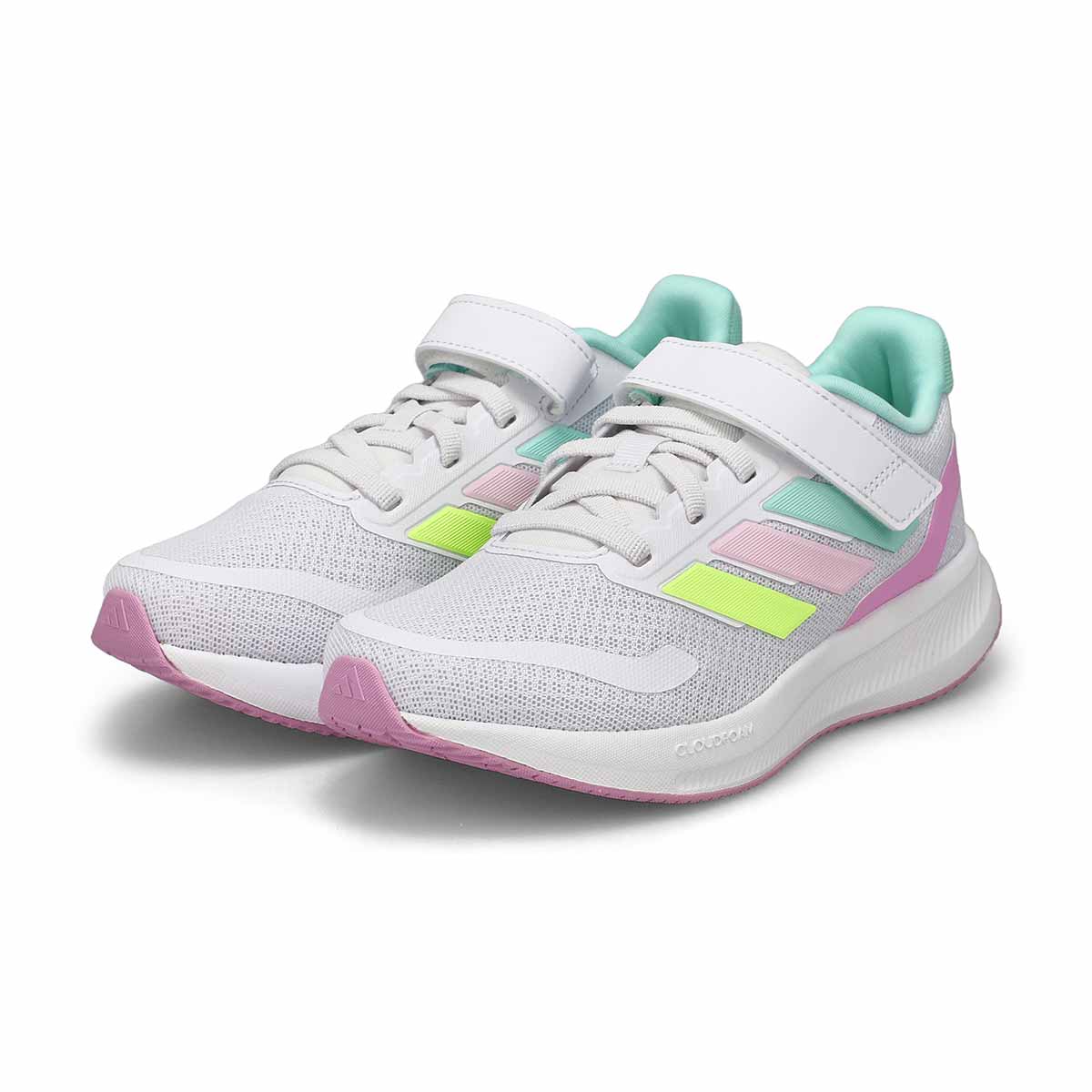 Girls'  Runfalcon 5 EL EL C Sneaker - Mint/White/Pink