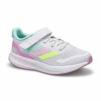 Girls'  Runfalcon 5 EL EL C Sneaker - Mint/White/Pink