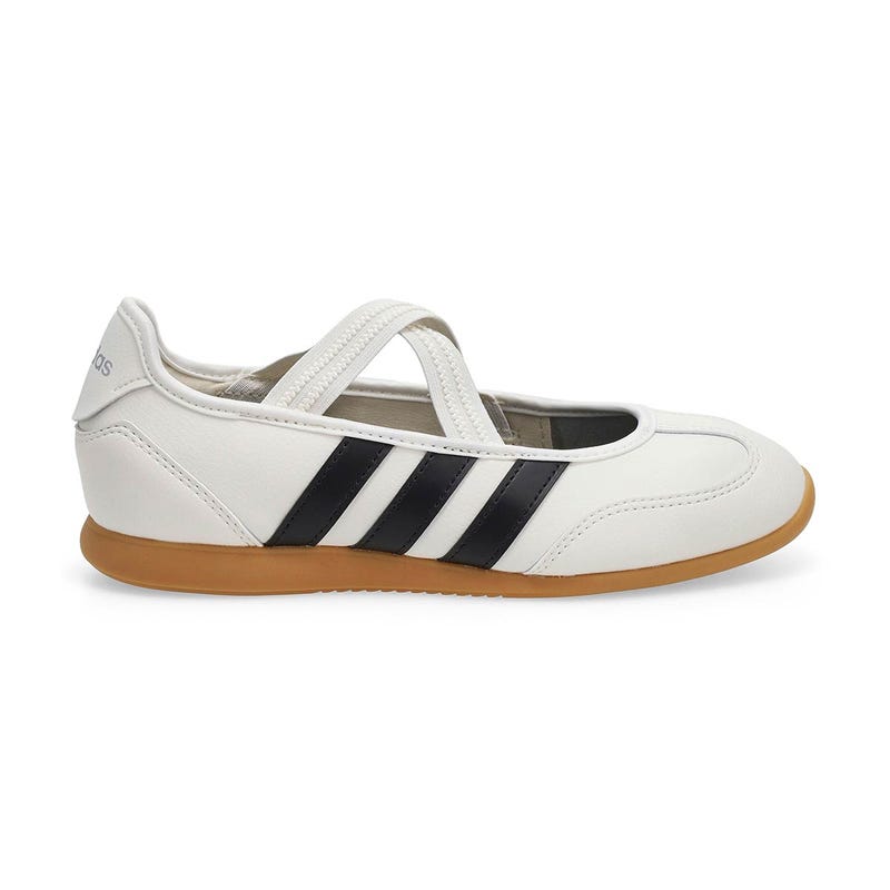 Girls'  Barreda Mary Jane J Low Profile Sneaker - Core White/Core Black/Silver