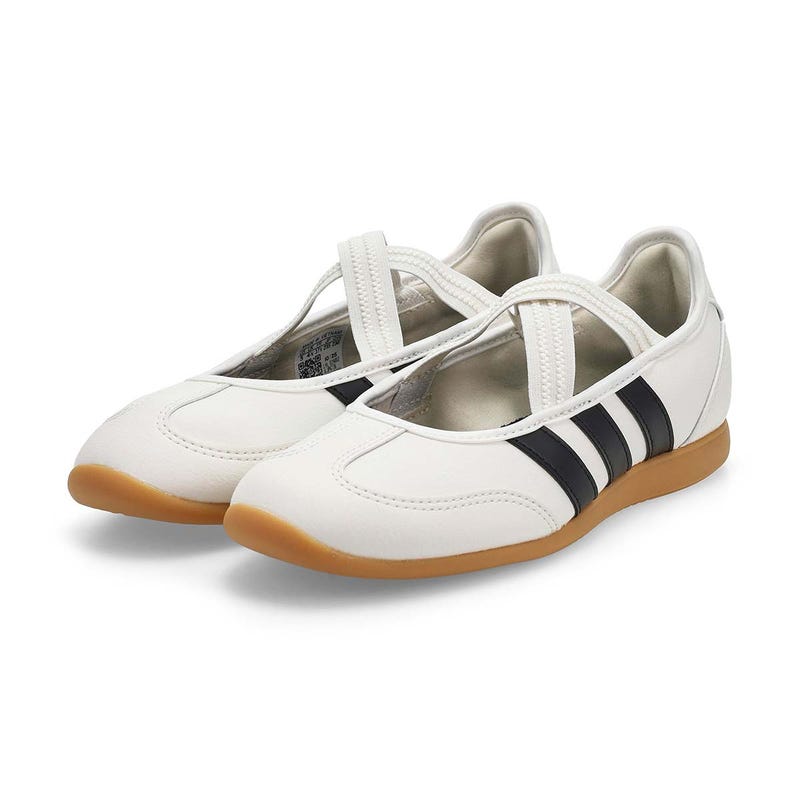 Girls'  Barreda Mary Jane J Low Profile Sneaker - Core White/Core Black/Silver