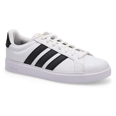 Mns Street Talk Lace Up Sneaker - White/Black/Gold Metallic