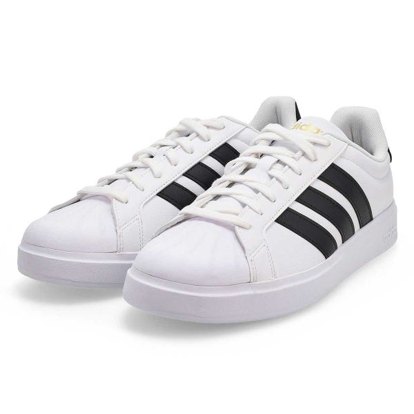 Men's Street Talk Lace Up Sneaker - White/Black/Gold Metallic