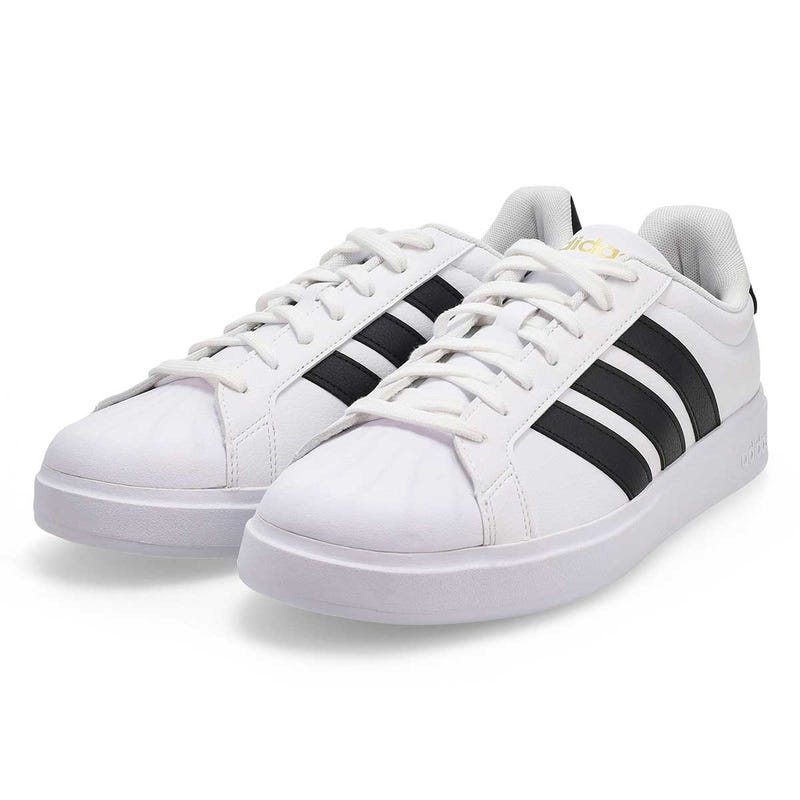 Men's Street Talk Lace Up Sneaker - White/Black/Gold Metallic