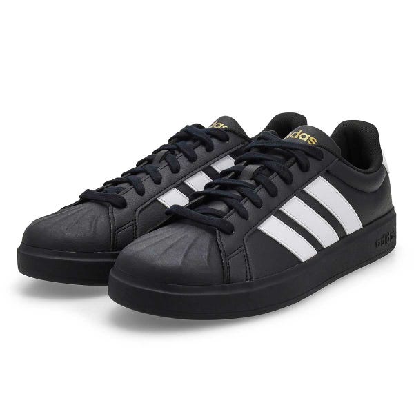 Men's Street Talk Lace Up Sneaker - Black/White/Gold Metallic