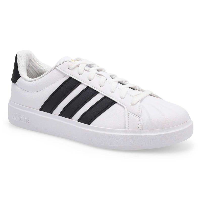Women's Street Talk Lace Up Sneaker - White/Black/Gold Metallic