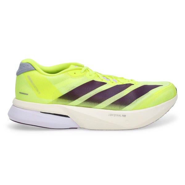 Baskets de performance ADIZERO BOSTON 13, jaune solaire/prune aurore/prune poudrée, hommes