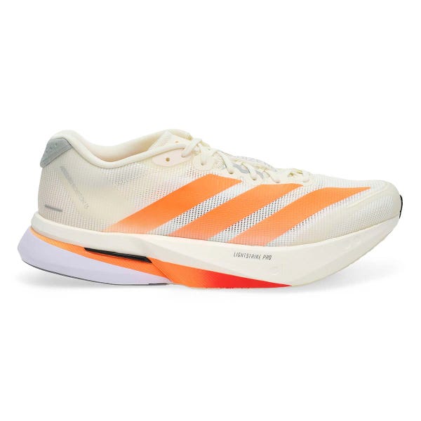Baskets de performance ADIZERO BOSTON 13, blanc cassé/orange/gris, hommes