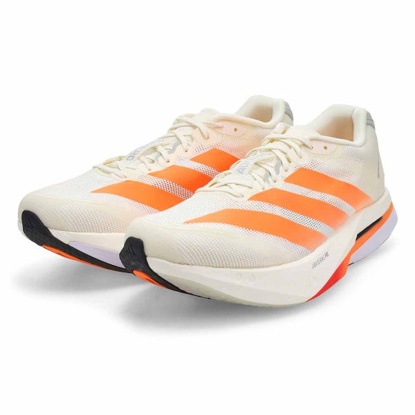 Baskets de performance ADIZERO BOSTON 13, blanc cassé/orange/gris, hommes