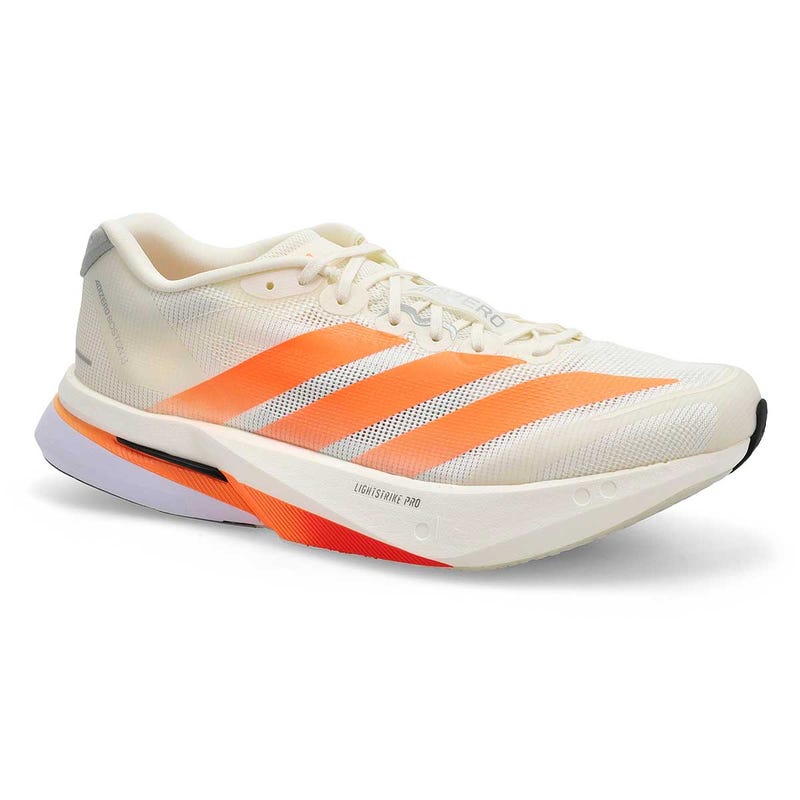 Baskets de performance ADIZERO BOSTON 13, blanc cassé/orange/gris, hommes