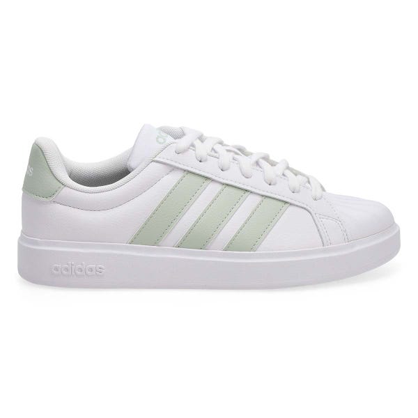 Women's Street Talk Lace Up Sneaker - White/Linen Green