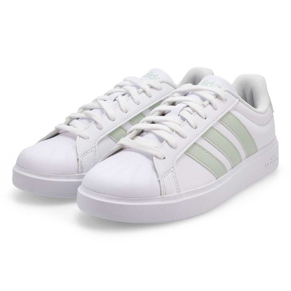 Women's Street Talk Lace Up Sneaker - White/Linen Green