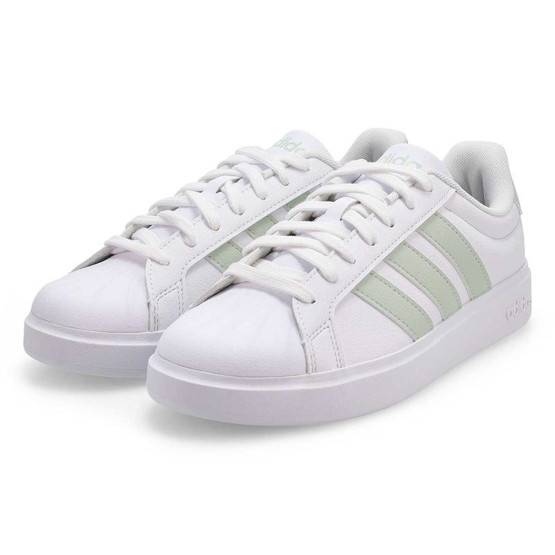 Women's Street Talk Lace Up Sneaker - White/Linen Green