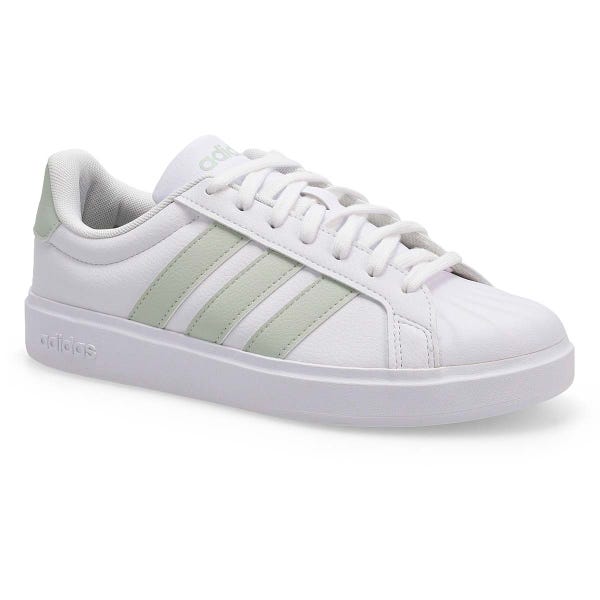 Women's Street Talk Lace Up Sneaker - White/Linen Green