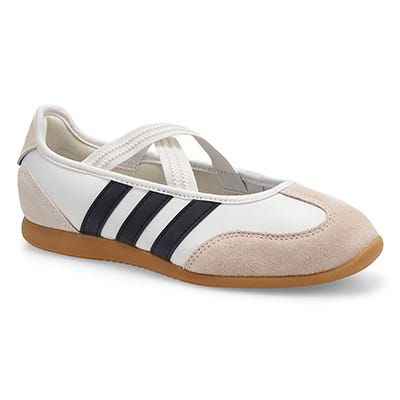 Espadrille Barreda Mary Jane pour femmes - Blanc/Noir/Gomme