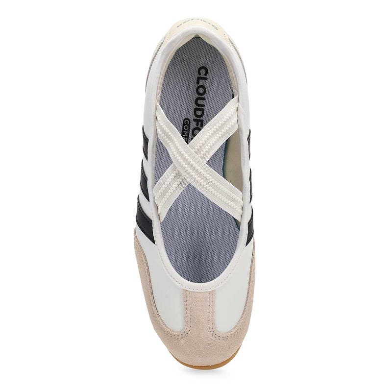 Espadrille Barreda Mary Jane pour femmes - Blanc/Noir/Gomme