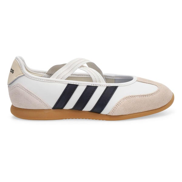 Espadrille Barreda Mary Jane pour femmes - Blanc/Noir/Gomme