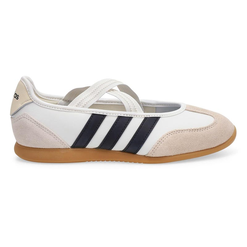 Espadrille Barreda Mary Jane pour femmes - Blanc/Noir/Gomme
