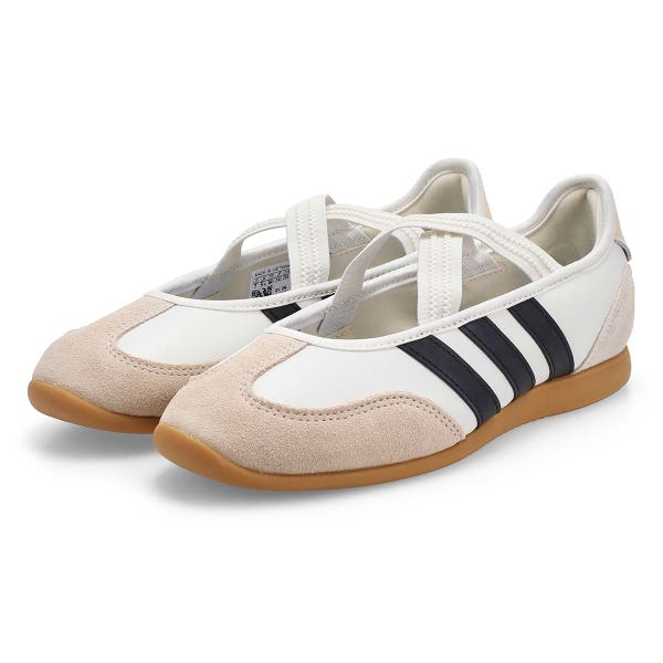 Espadrille Barreda Mary Jane pour femmes - Blanc/Noir/Gomme