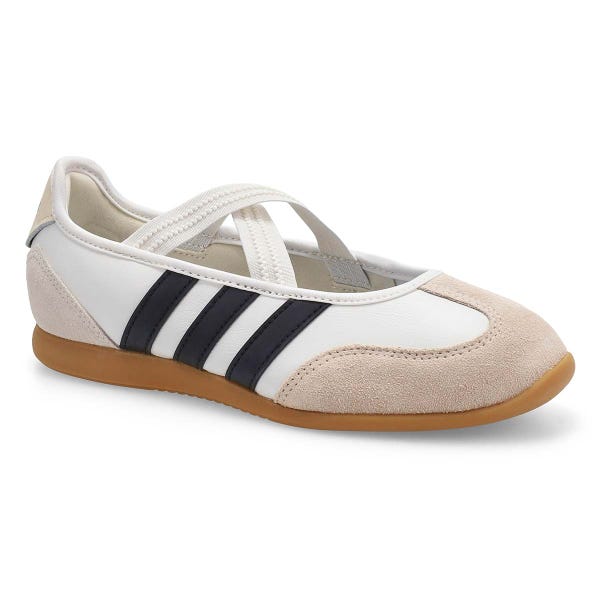 Espadrille Barreda Mary Jane pour femmes - Blanc/Noir/Gomme