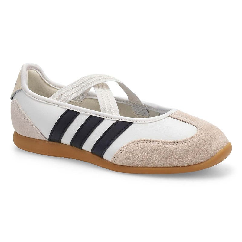 Espadrille Barreda Mary Jane pour femmes - Blanc/Noir/Gomme