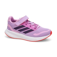 Girls'  RunFalcon 5 EL C Sneaker - Power Plum/Aurora Plum/Lucid Red