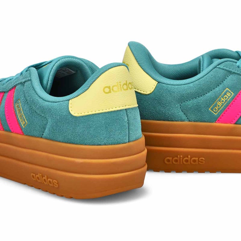 Women's VL Court Bold Lace Up Sneaker - Powder Teal/Shock Pink/Powder Yellow