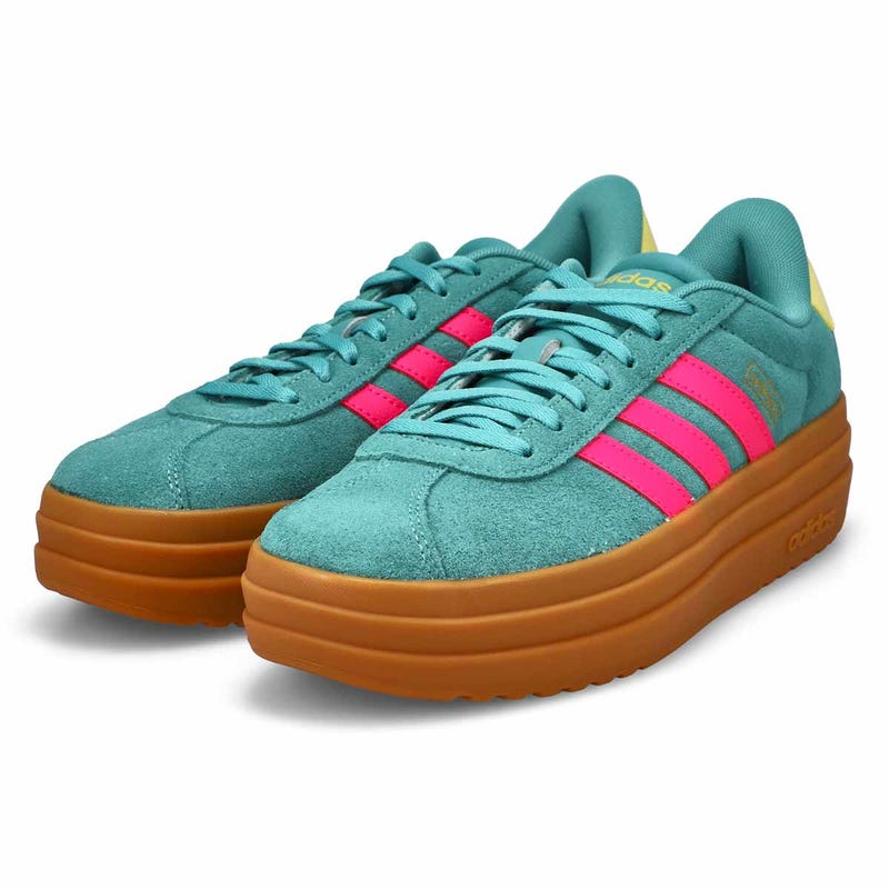 Women's VL Court Bold Lace Up Sneaker - Powder Teal/Shock Pink/Powder Yellow