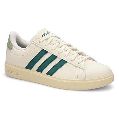 Mns Grand Court 2.0 Lace Up Sneaker - Off White/Collegiate Green/Tent Green