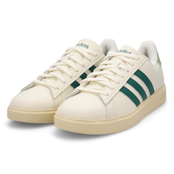 Men's Grand Court 2.0 Lace Up Sneaker - Off White/Collegiate Green/Tent Green