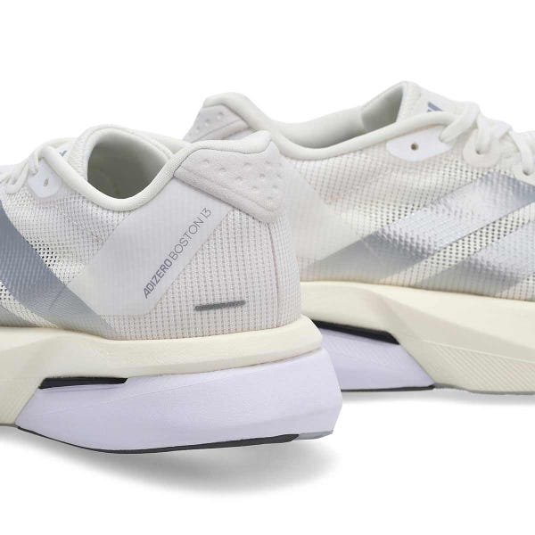 Baskets de performance ADIZERO BOSTON 13, blanc/argent/gris, femmes