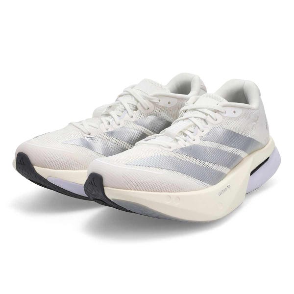 Baskets de performance ADIZERO BOSTON 13, blanc/argent/gris, femmes