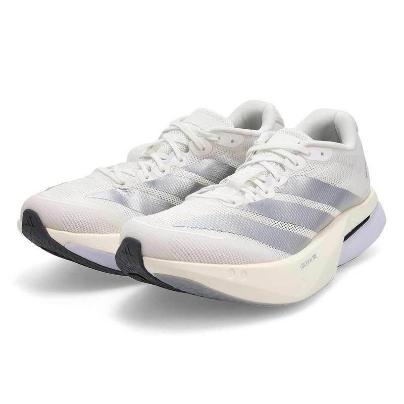 Baskets de performance ADIZERO BOSTON 13, blanc/argent/gris, femmes