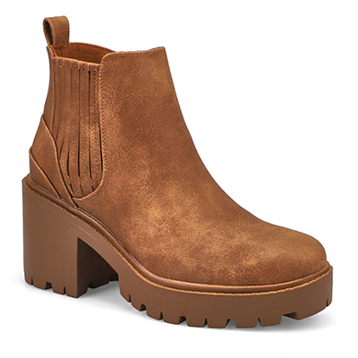 Lds Judith Platform Ankle Boot - Camel