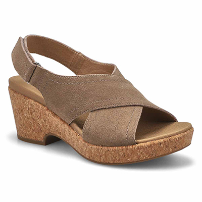 Lds Julie Wedge Sandal - Taupe