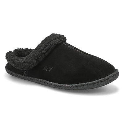 Lds Jupiter Open Back Slipper - Black/Black