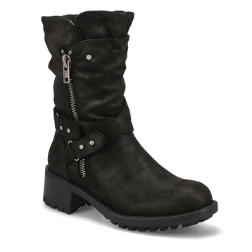 Women's Kassia Mid Calf Combat Boot - Black