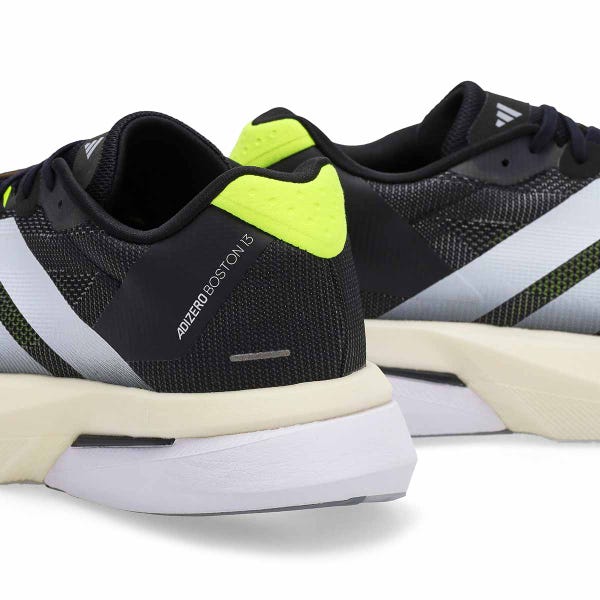 Espadrille performance Homme Adizero Boston 13 - Noir/Blanc/Jaune solaire