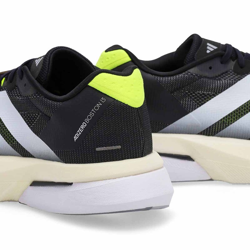 Espadrille performance Homme Adizero Boston 13 - Noir/Blanc/Jaune solaire