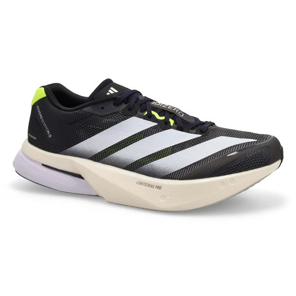 Espadrille performance Homme Adizero Boston 13 - Noir/Blanc/Jaune solaire