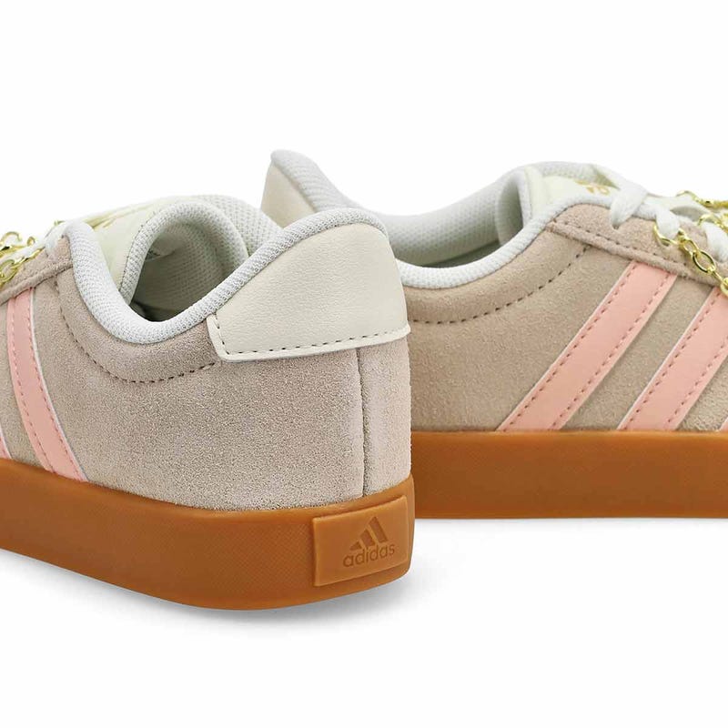 Baskets à lacets VL COURT 3.0 K, lin/rose poudré/blanc, enfants