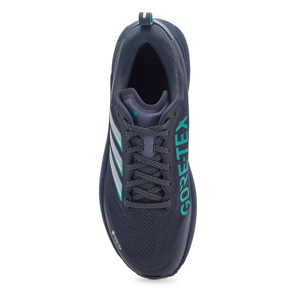 Men's Adidas Supernova Rise 3 GTX performance sneaker in grey/green.