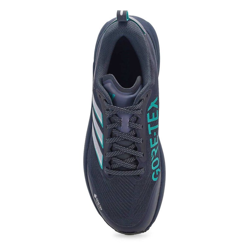 Men's Adidas Supernova Rise 3 GTX performance sneaker in grey/green.