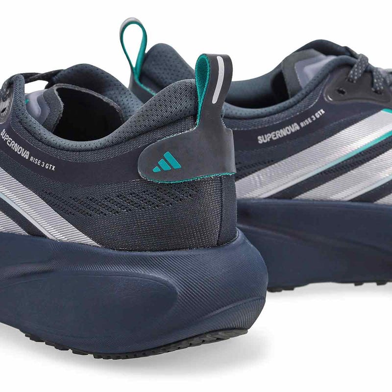 Men's Adidas Supernova Rise 3 GTX performance sneaker in grey/green.