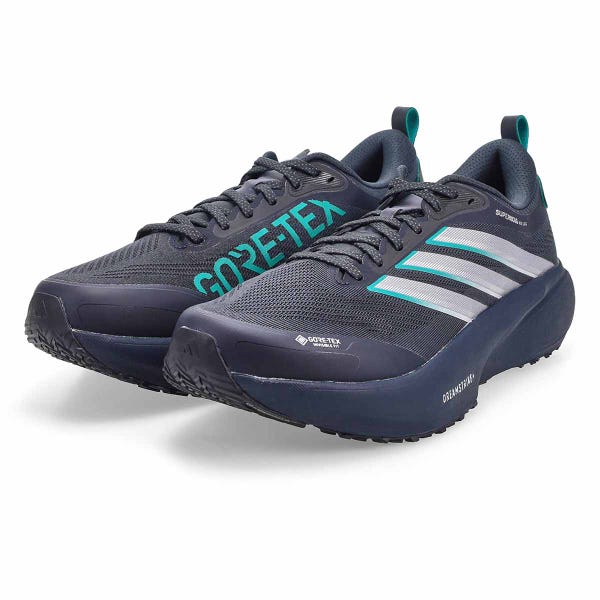 Men's Adidas Supernova Rise 3 GTX performance sneaker in grey/green.