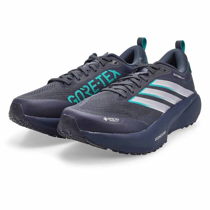 Men's Adidas Supernova Rise 3 GTX performance sneaker in grey/green.