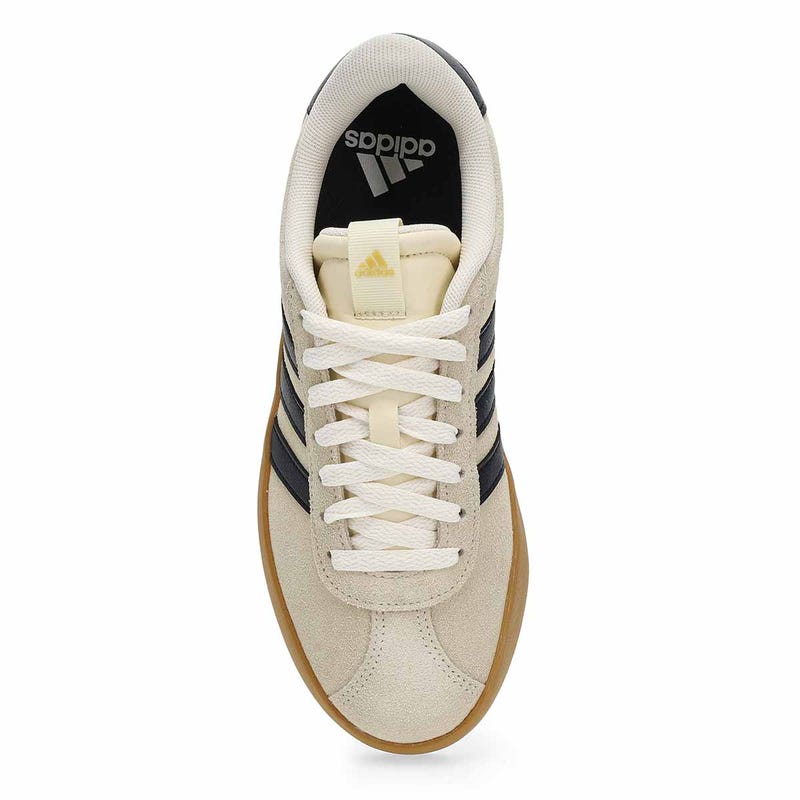 Women's  VL Court 3.0 Lace Up Sneaker - Cream White/Black/Gold Metallic