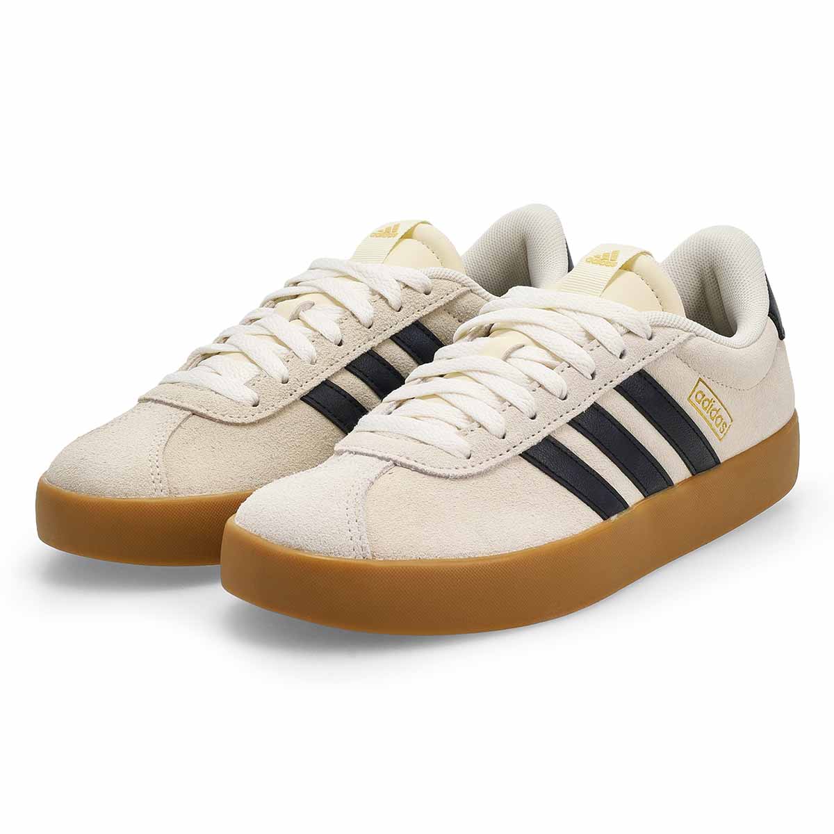 Baskets à lacets VL COURT 3.0, blanc crème/noir/or métallique, femmes