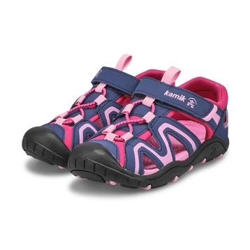 Girls' Kick Closed Toe Sandal - Light Navy